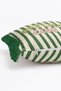 Retro Striped Matcha Club Fringed Cushion Cover with Typography Design - 5