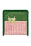 Matcha Cup Patterned Green Pink Striped Retro Fringed Cushion Cover - 4