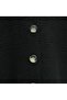 Buttoned Front V-Neck Casual Knitted Cardigan - Black - 7