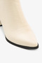 Beige Genuine Leather Boots Zippered Short Heeled Women's Boots - 3