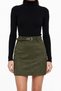 Women's Suede Belted Mini Straight Fit Skirt