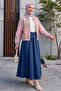 Patterned Summer Jacket with Elastic Sleeves and Waist, Pockets and Zipper - Pink - 5