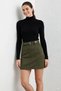 Women's Suede Belted Mini Straight Fit Skirt - 3