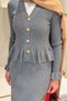 Italian Corduroy Skirt Suit Gray - 2