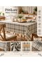 Plaid Tablecloth 160X160 cm Cream Black Checkered Gingham Decorative Kitchen Dining Table Cover - 4