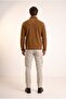 Men's Brown 6240 Basic Stand Collar Fleece Sweatshirt - 3