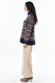 Geometric Pattern Half Turtleneck Knitwear Tunic Dark Navy Blue - 4