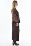 Geometric Pattern Half Turtleneck Knitwear Tunic Dark Brown - 6