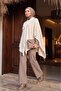 Casual Cut Daily Knitwear Poncho -White - 6