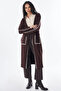 Contrast Stitched Knitwear Cardigan Brown