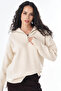 Zippered Collar Knitwear Sweater Cream