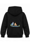 Bluey Stone Bridge Printed Black Children's Hooded Sweatshirt