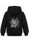 Saja Boys Foam Rhythm Printed Black Kids Hooded Sweatshirt