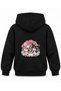 My Melody & Kuromi Daisy Teapot Printed Black Children's Hooded Sweatshirt