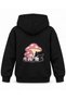 My Melody & Kuromi Night Light Printed Black Children's Hooded Sweatshirt