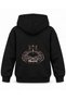 Manifest Stage Hexagon Printed Black Children's Hooded Sweatshirt