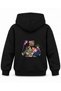 Kpop Demon Hunters Souvenir Card Printed Black Children's Hooded Sweatshirt
