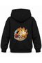 One Piece Sunny Aslan Black Children's Hooded Sweatshirt with Toe Print