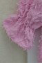 Lace-Up Front Feather Textured Clip Jacquard Kimono -Pink - 6