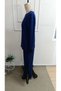 Women's long sleeve crew neck viscose two-piece set with lace detail: blouse and pants - 6