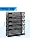 Wall File Organizer Holder Mesh Hanging Paper Document Holder,Vertical 5 Pocket Tier for Office Home - 3