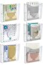 6 Pockets Wall File Holder Clear Acrylic Hanging File Organizer for Office and Home, Vertical