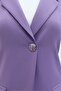 Single Button Pocket Detailed Double Breasted Collar Crepe Suit with Trousers -Lilac - 6