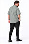 Khaki Plus Size Men's Short Sleeve Shirt Linen Look 100% Cotton - 5