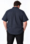 Large Size Men's Short Sleeve Shirt Linen Look 100% Cotton - 4