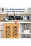 2 Pack Pot Lid Organizer for Cabinet, 2 in 1 Wall Mount & Adhesive Pot Lid Holder Rack for Kitchen S - 3