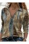 Women's Long Sleeve Front Zipper Two Thread Blouse