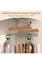 8 Hooks Tie Rack 2 Pack, Non-Slip Tie Belt Storage Hanger, Space Saving Hangers with 8 Hooks, Wooden - 5