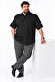 Large Size Men's Short Sleeve Shirt Linen Look 100% Cotton - 4