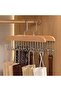 8 Hooks Tie Rack 2 Pack, Non-Slip Tie Belt Storage Hanger, Space Saving Hangers with 8 Hooks, Wooden - 7