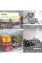 4 Pack Stackable Refrigerator Organizers by Intabi, Pull-Out Fridge Storage Containers with Lid, Organizer - 6