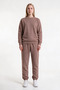 3-Thread Women's Crew Neck Sweatshirt Set (with Fleece Inside) - 2
