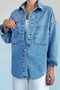 Blue Women's Stoned Jean Jacket - 3