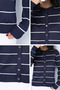 Navy Blue Women's Striped Knitwear Cardigan - 5