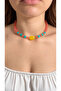 Orange Turquoise Beaded Bohemian Choker Necklace - 4