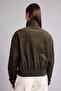 Buckle-Down Collar, Pocketed, Elastic Waist Cotton Coat H3824Ax26Au - 5