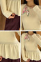 Cream Gülseli Women's Knitwear Blouse with Scarf Accessory - 5