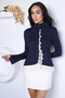 Navy Blue Gülseli Women's Lace Detailed Front Buttoned Knitwear Blouse - 2
