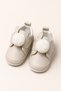 Baby Beige Rabbit Ear Pompom Velcro Soft Sole Booties First Step Shoes (4-12 Months / 18-19 Size) - L-382