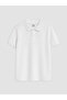 White Polo Collar Boys' Pique T-Shirt - 4