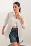 Women's Striped Oversize Shirt 20409 - White - 4
