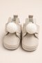 Baby Beige Rabbit Ear Pompom Velcro Soft Sole Booties First Step Shoes (4-12 Months / 18-19 Size) - L-382 - 4