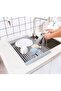 Roll Up Dish Drying Rack Over The Sink.Extra Large Foldable Kitchen Drainer,Fully Silicone Cover Sta - 4