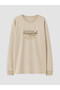 Peak New Season Beige Bicycle Printed Boys' T-Shirt