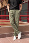 Male, Elastic Waist, Wide Cut, Linen Webbing, Cotton, Pleated Pants 302 - 3