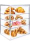 Pastrys Display Case, Bread Box for Kitchen Countertop Pastrys Display Case, 4 Layerss Adjustable Cl